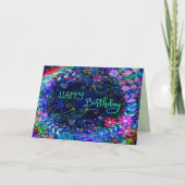 誕生日ウィッシュリースかわいらしフローラ吸気性 カード (正面)