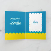 誕生日ウィッシュ娘の青い緑 カード (内部)