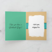 誕生日ウィッシュ特別な息子の緑の写真カード カード (内部)