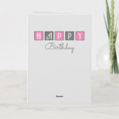 誕生日ウィッシュ猫フォトピンク灰色ピンク カード (裏面)