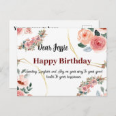 誕生日ウィッシュ葉書 ポストカード (正面/裏面)