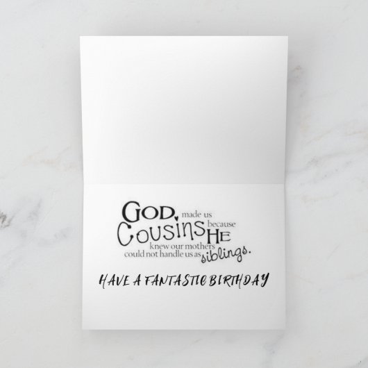 誕生日ウィッシュ「いとこさん」最高のと「友人」カード カード (内部)