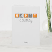 誕生日ウィッシュcat photo gray orange カード (裏面)