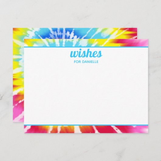 誕生日ウィッシュJARカード、絞り染めウィッシュカード ポストカード (正面/裏面)
