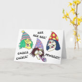 誕生日ウィッチグリーティングカード カード (黄色い花)