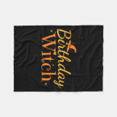 誕生日ウィッチ面白いハロウィンTシャツ フリースブランケット (正面(横))