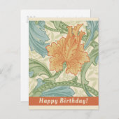誕生日ウィリアム・モリスフローラ壁紙CC1132 ポストカード (正面/裏面)