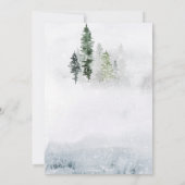 誕生日ウィンターウッドランドアニマルキツネホリデー 招待状 (裏面)