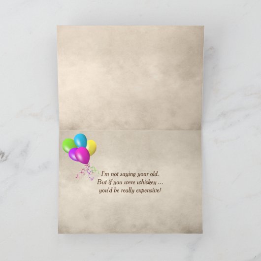 誕生日ウイスキーのキャンドル付ショットグラス カード (内部)