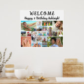 誕生日ウェルカム18フォトコラージュカスタム ポスター (キッチン)