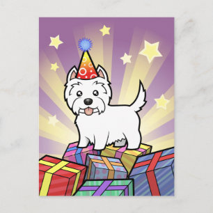 誕生日ウエストハイランドホワイトテリア ポストカード