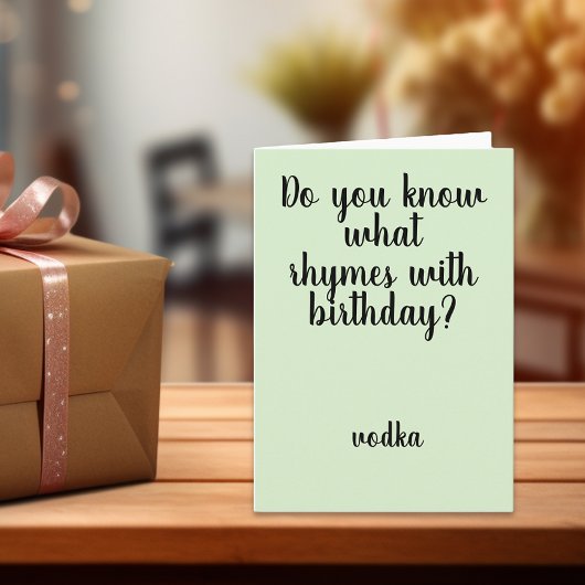 誕生日ウォッカおもしろいユーモアで韻 カード