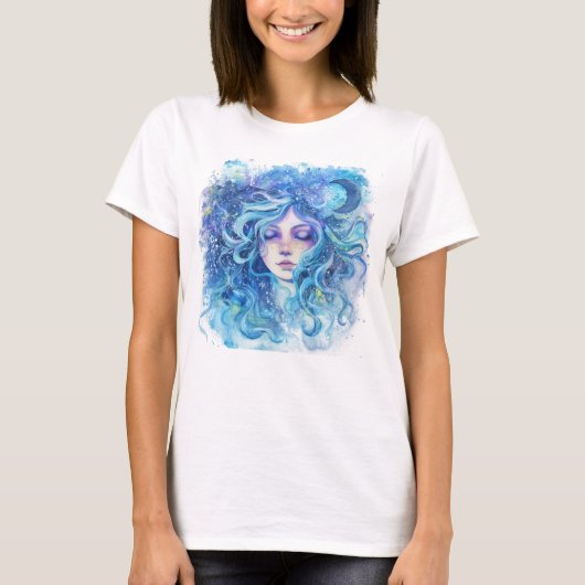 誕生日ウォーターカラーアクエリアス Tシャツ (正面)