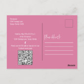 誕生日ウォーターカラーピンクフラミンゴタイポグラフィ ポストカード (裏面)