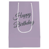 誕生日ウォーターカラーフジテリアガーデン ミディアムペーパーバッグ (裏面)
