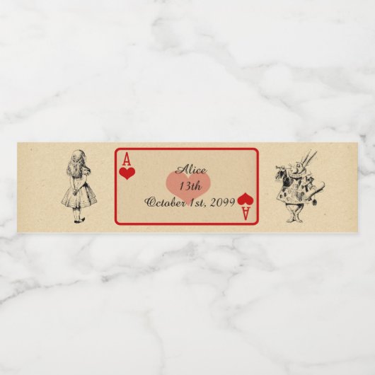 誕生日ウォーターボトルラベル、アリスワンダーランド ペットボトルラベル (シングルラベル)