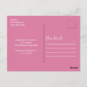 誕生日ウオーターカラーピンクレッズフラミングル ポストカード (裏面)