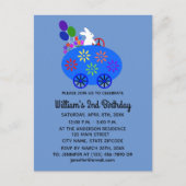 誕生日ウサギの卵の車 #2 招待状のポストカード インビテーションポストカード (正面)