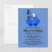 誕生日ウサギの卵の車#3招待状ポストカード インビテーションポストカード (正面/裏面)