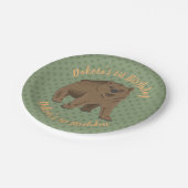 誕生日ウッドランドブラウンベアキュブ ペーパープレート (アングル)