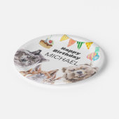 誕生日ウッドランド動物カスタムパーティー水彩 ペーパープレート (アングル)
