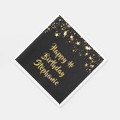 誕生日エイジブラック金ゴールド星名 スタンダードランチョンナプキン (角)