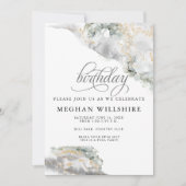 誕生日エイプリルダイアモンドウォーターカラーゲード 招待状 (正面)