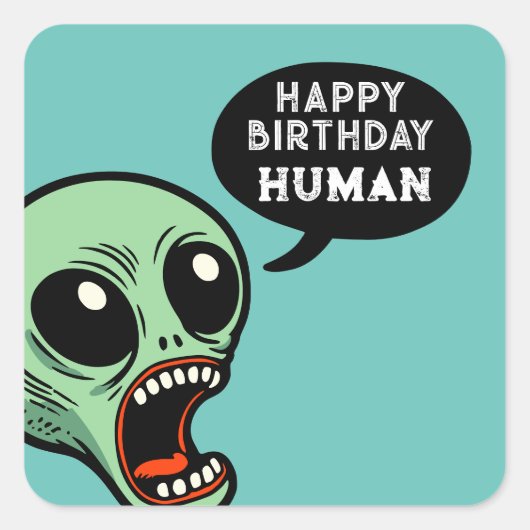 誕生日エイリアン スクエアシール (正面)