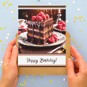 誕生日エピックチョコレートカラメルケーキ カード