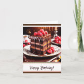 誕生日エピックチョコレートカラメルケーキ カード (正面)