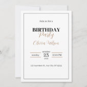 誕生日エレガントパーソナライズされたパーティーへの招待 招待状 (正面)