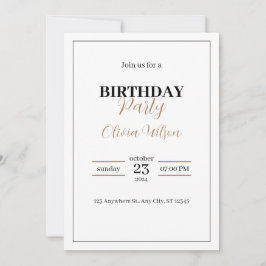 誕生日エレガントパーソナライズされたパーティーへの招待 招待状