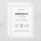誕生日エレガントパーソナライズされたパーティーへの招待 招待状 (正面/裏面)