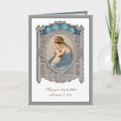 誕生日エレガントヴァージンメアリーイエスヴィンテージ カード (正面)