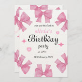 誕生日エレガント招待状 – お祝いを作る 招待状 (正面/裏面)