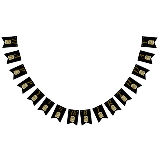 誕生日エレガント金ゴールドホワイトバードケージキャビン雪 バンティングフラッグ (全)