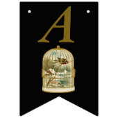 誕生日エレガント金ゴールドホワイトバードケージキャビン雪 バンティングフラッグ (第2の旗)