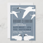 誕生日エレガント・スワン 招待状 (正面)