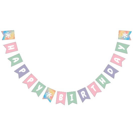 誕生日エレファントパステルバンチオブバルーンスケッチ バンティングフラッグ (全)