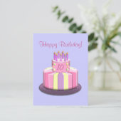 誕生日エージケーキ（ピンク） ポストカード (スタンド正面)
