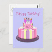 誕生日エージケーキ（ピンク） ポストカード (正面/裏面)