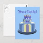 誕生日エージケーキ（青） ポストカード (正面/裏面)