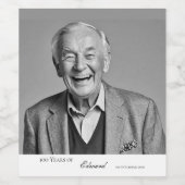 誕生日オススタイリッシュフォト白黒メento ワインラベル (シングルラベル)