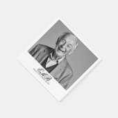 誕生日オススタイリッシュ白黒モノグラム スタンダードカクテルナプキン (角)