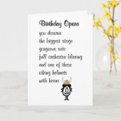 誕生日オペラおもしろい誕生日詩 カード (黄色い花)