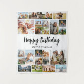 誕生日オリジナル24枚写真コラージュ タペストリー (正面)