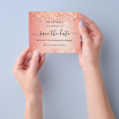 誕生日オレンジグリッター日付の保存glam予算 チラシ (手)