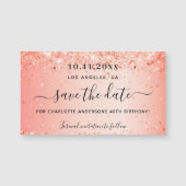 誕生日オレンジグリッター日付磁石を保存 (正面)