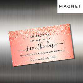 誕生日オレンジグリッター日付磁石を保存