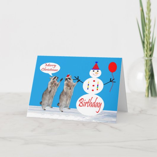 誕生日オンクリスマスグリーティングカード シーズンカード (正面)